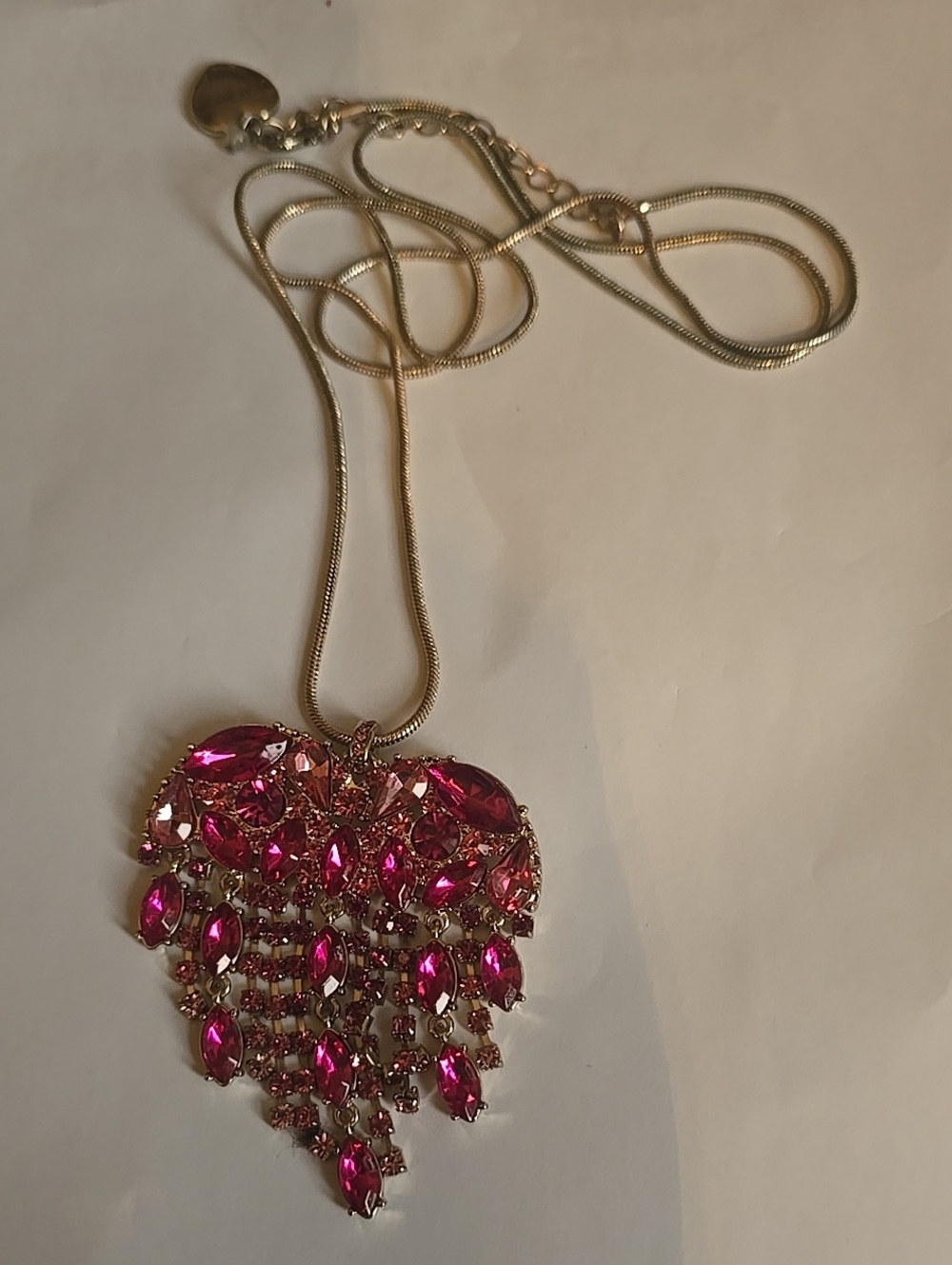 Betsy Johnson Pink Crystal Statement Necklace